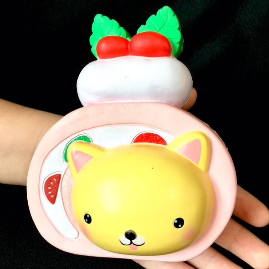 X 83251 JUMBO CAT ROLL CAKE SQUISHY-DISCONTINUED