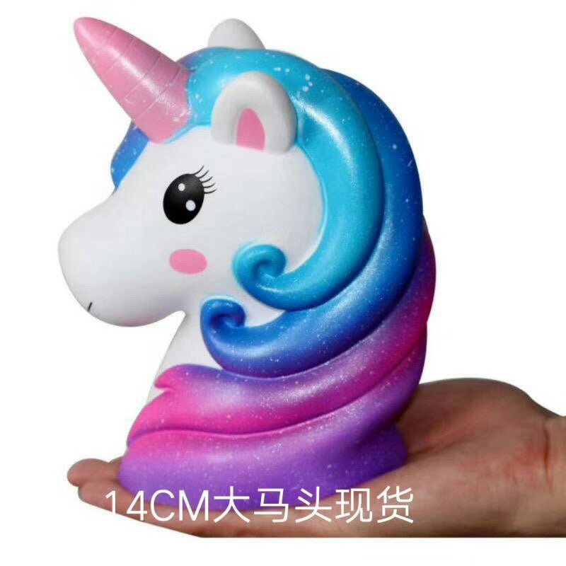 X 83285 UNICORN HEAD SQUISHY-DISCONTINUED