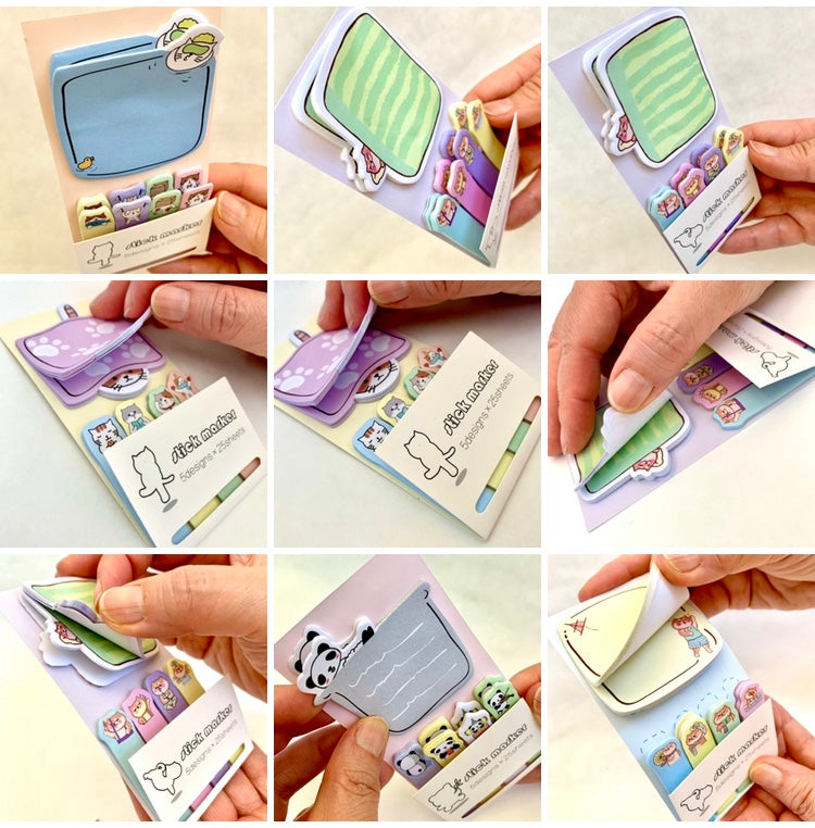 X 85163 CAT IN BED STICKY NOTEPAD-DISCONTINUED