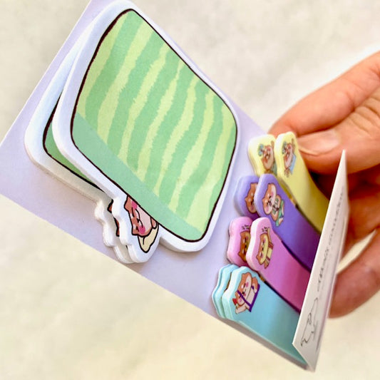 X 85163 CAT IN BED STICKY NOTEPAD-DISCONTINUED