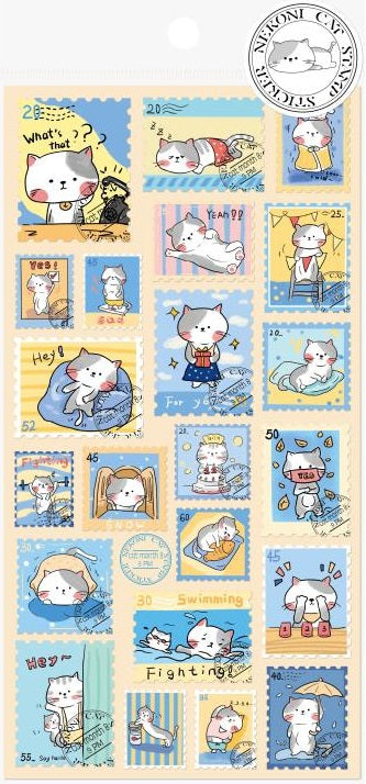 X 85471 CAT POST NEKONI STICKER-DISCONTINUED