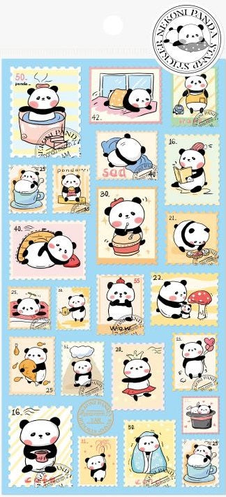 X 85475 PANDA POST NEKONI STICKERS -DISCONTINUED
