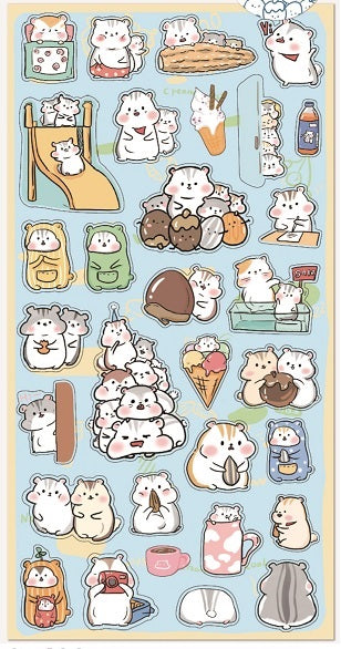 X 85498 HAMSTER NEKONI STICKER-10 DISCONTINUED