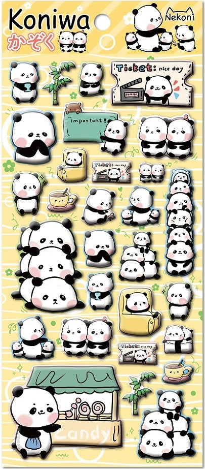 85535 PANDA PUFFY STICKERS-10