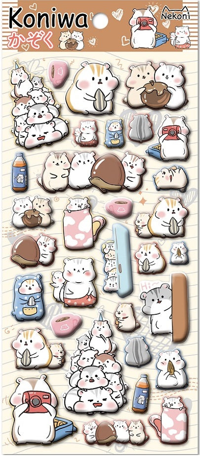 X 85538 HAMSTER PUFFY STICKERS-DISCONTINUED