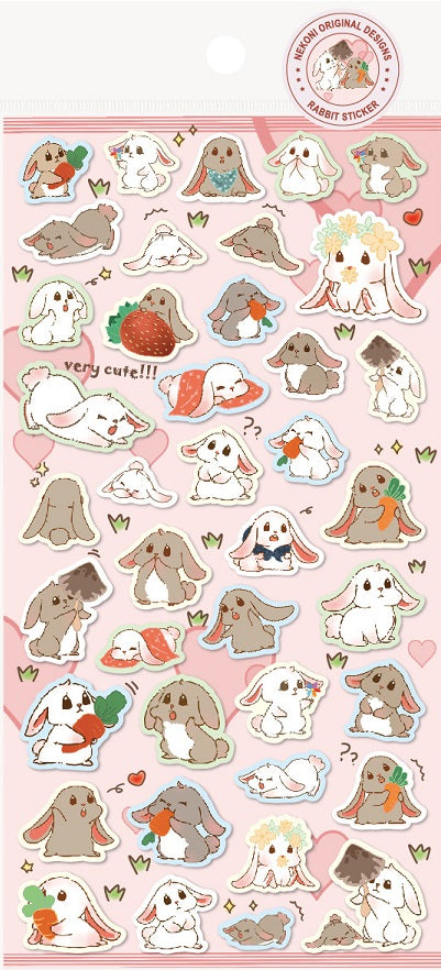X 85807 RABBIT FLAT STICKERS-DISCONTINUED
