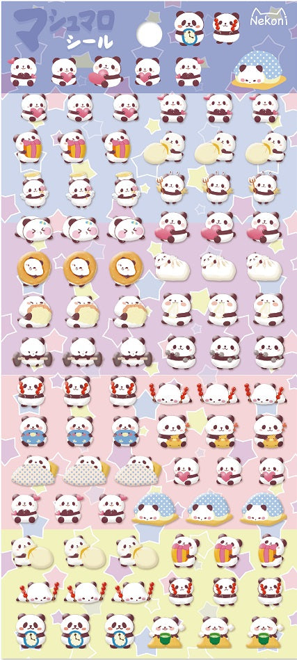X 85979 PANDA TINY PUFFY STICKERS-DISCONTINUED