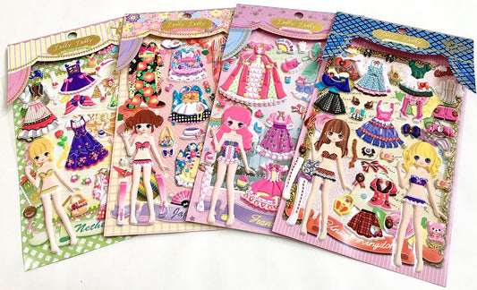 X 91187 DOLLY DOLLY PUFFY DRESS UP STICKERS-DISCONTINUED