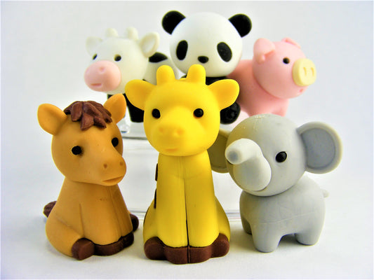 38032 IWAKO ZOO ANIMAL ERASERS-60