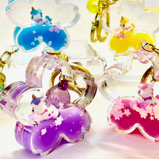 12079 UNICORN FLOWER FLOATY KEY CHARM-12