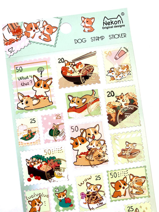 X 50642 CORGI PUPPY STAMP STICKER-DISCONTINUED