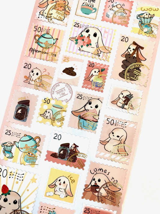 X 50643 RABBIT STAMP STICKER-DISCONTINUED