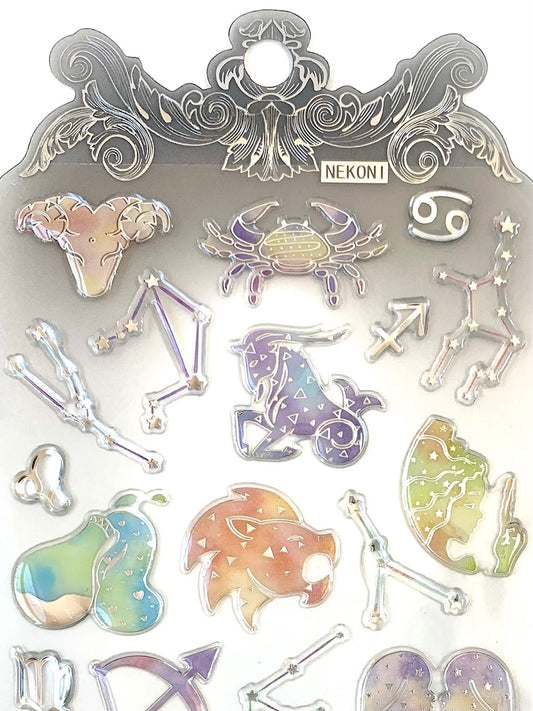 X 50672 ZODIAC ASTROLOGY CRYSTAL GEL STICKER-DISCONTINUED