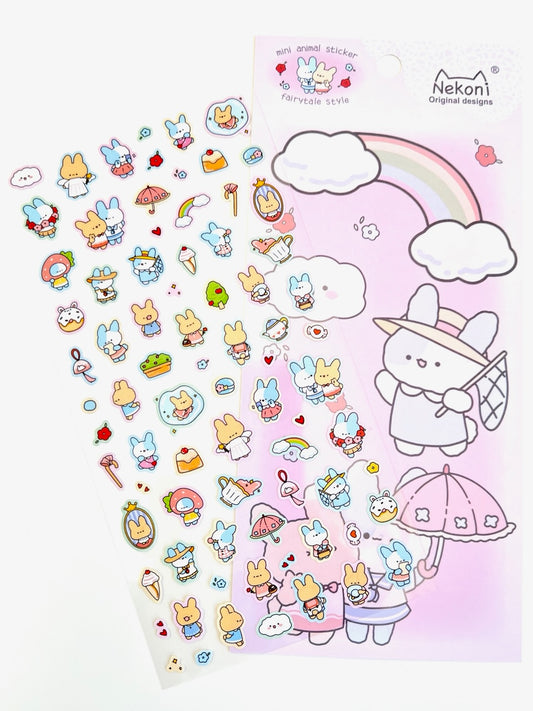 X 50790 BUNNY RABBIT 2 FLAT STICKER-DISCONTINUED