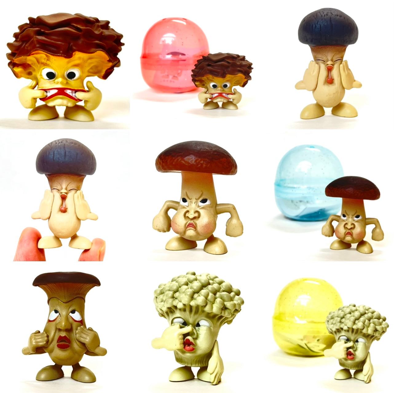 X 70983 Funny Face Mushroom Figurines Capsule-DISCONTINUED