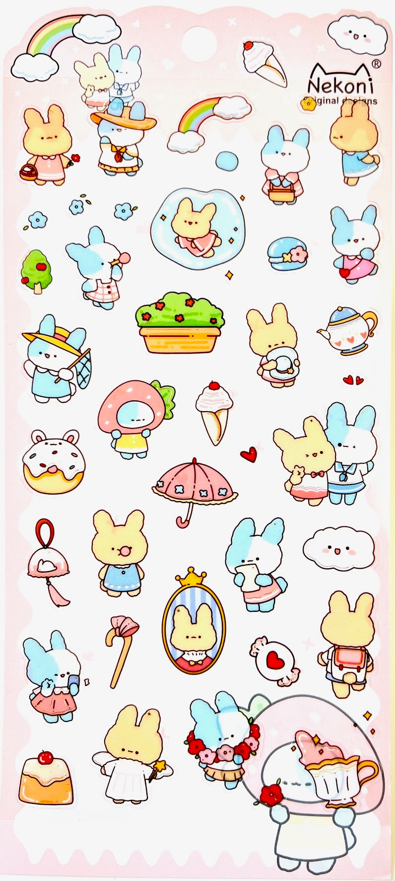 X 50766 BUNNY RABBIT FLAT STICKER-DISCONTINUED