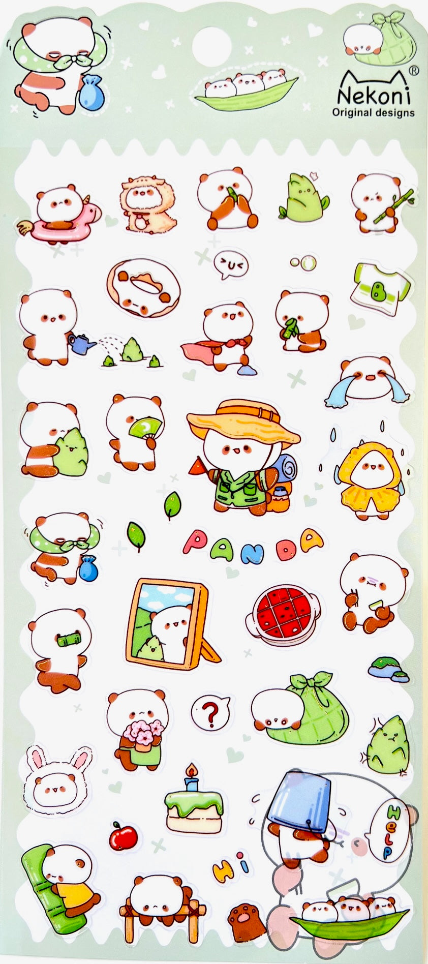 X 50767 PANDA FLAT STICKER-DISCONTINUED
