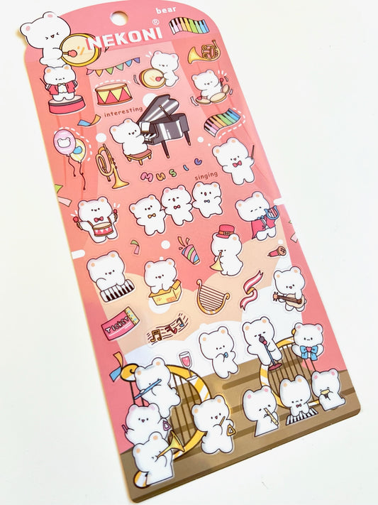 50984 BEAR CONCERT FLAT STICKER-10