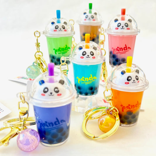 12070 PANDA BOBA TEA FLOATY KEY CHARM-12