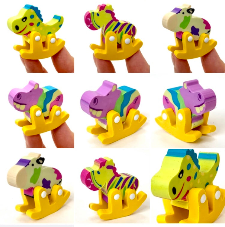 X 38822 ROCKING HORSE PUZZLE ERASER-DISCONTINUED