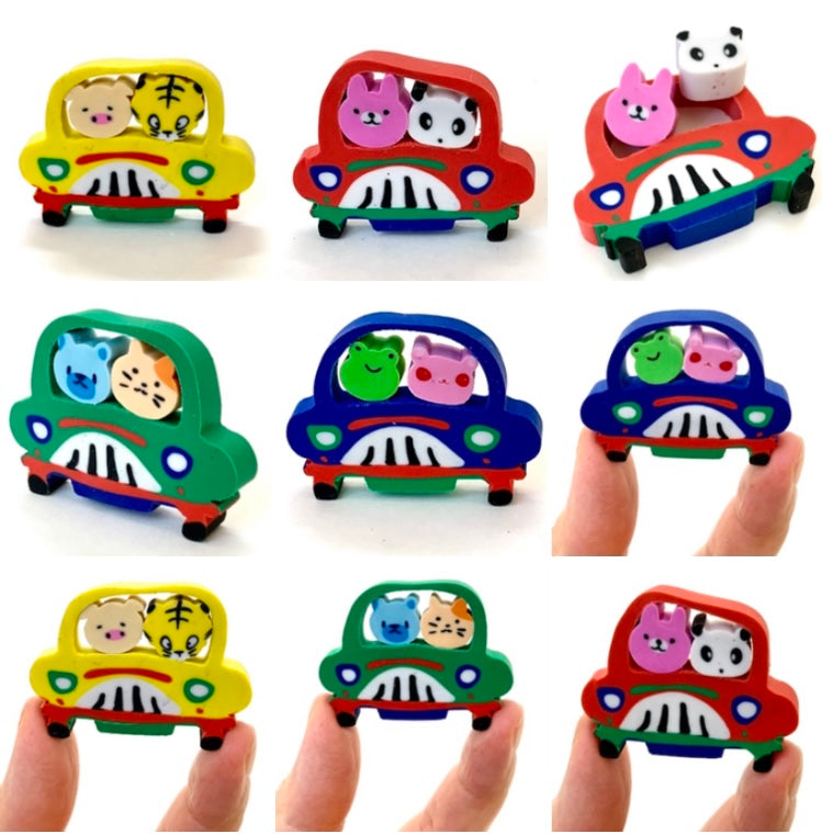 X 38809 LETS CRUISE WITH 2 ANIMAL ERASERS-DISCONTINUED