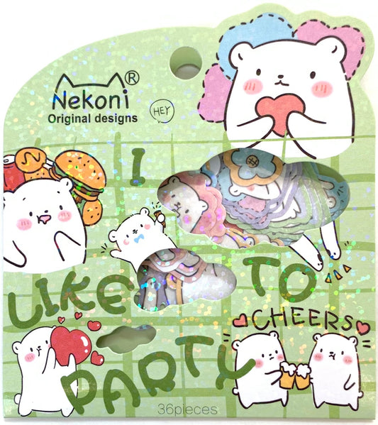 X 50546 PARTY BEAR STICKER BAG-DISCONTINUED