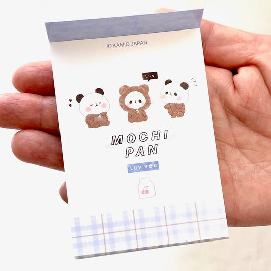 X 202052 Kamio Cozy Panda Kuma Mochi Pan Mini Notepad-DISCONTINUED