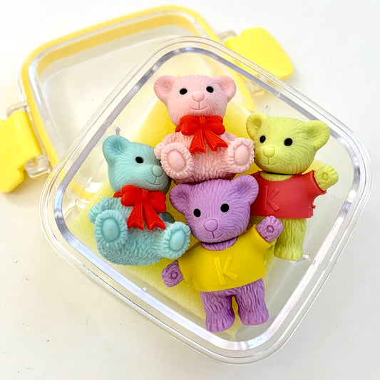 X 384481 IWAKO 4 BEAR ERASERS IN A BOX-DISCONTINUED