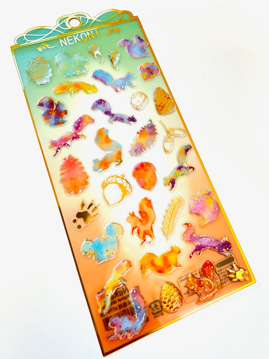 50895 SQUIRREL CRYSTAL GEL STICKER-10