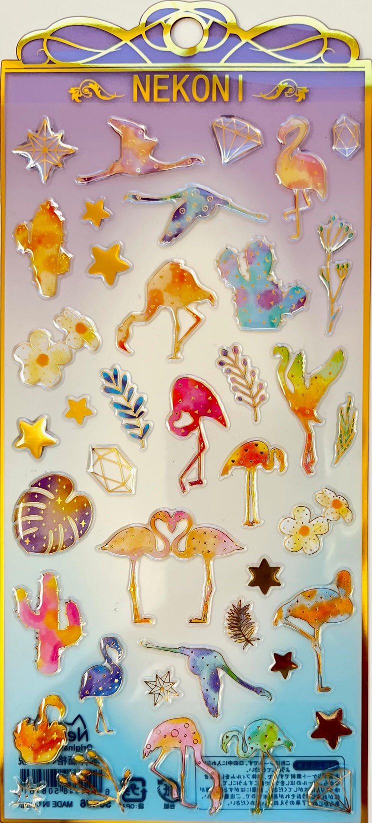 50896 FLAMINGO CRYSTAL GEL STICKER-10