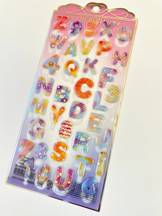 50898 RAINBOW LETTERS CRYSTAL GEL STICKER-10