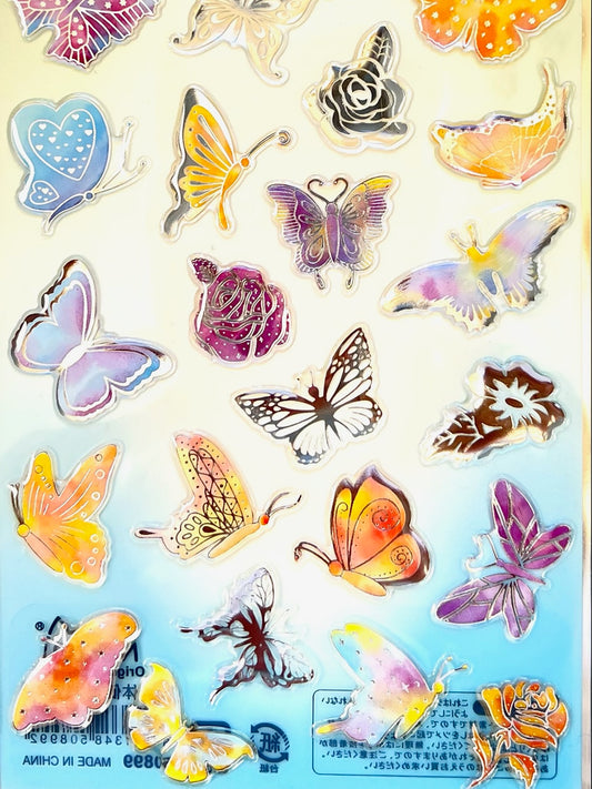 X 50899 FLOWER BUTTERFLY CRYSTAL GEL STICKER-DISCONTINUED