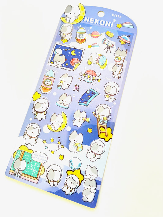 X 50981 SPACE CAT FLAT STICKER-DISCONTINUED