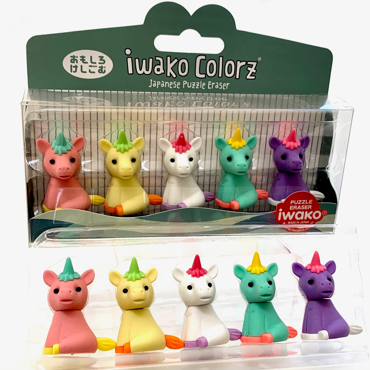 38452 IWAKO Colorz Unicorns -12 sets of 5 Erasers – BCmini