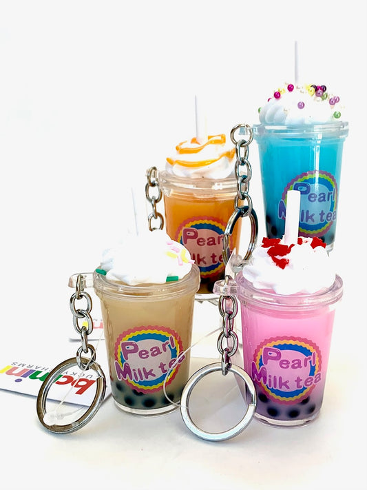 12044 BOBA MILK TEA CHARM with keyring-12