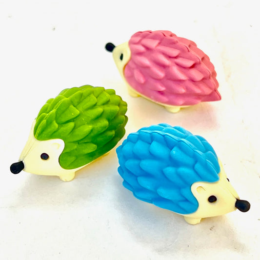 38048 IWAKO HEDGEHOG ERASERS-3 COLORS-60