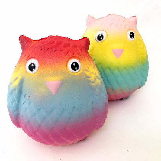 X 83247 RAINBOW OWL SQUISHY-DISCONTINUED