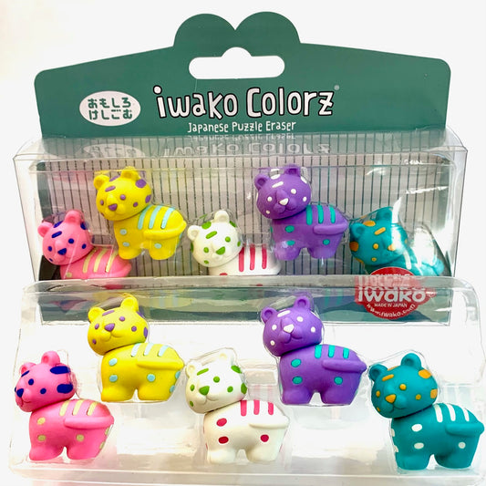 384571 Iwako Colorz Tiger -1 box of 5 Erasers