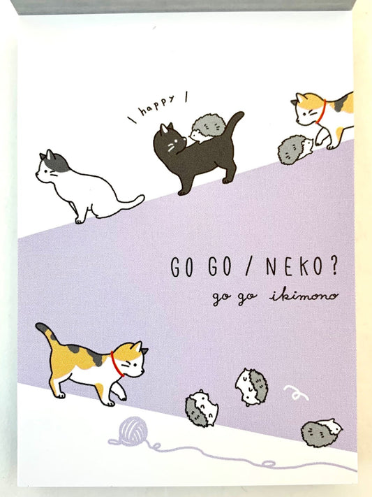 X 100115 Crux Playful Cat & Hedgehog Petit Notepad-DISCONTINUED