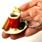 12051 CAT CAFE KEY CHARM with Key Ring-12