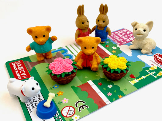 382911 IWAKO ANIMAL PARK ERASERS CARD-SINGLE