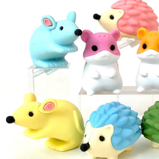 382401 IWAKO HAMSTER HEDGEHOG MOUSE ERASER-30