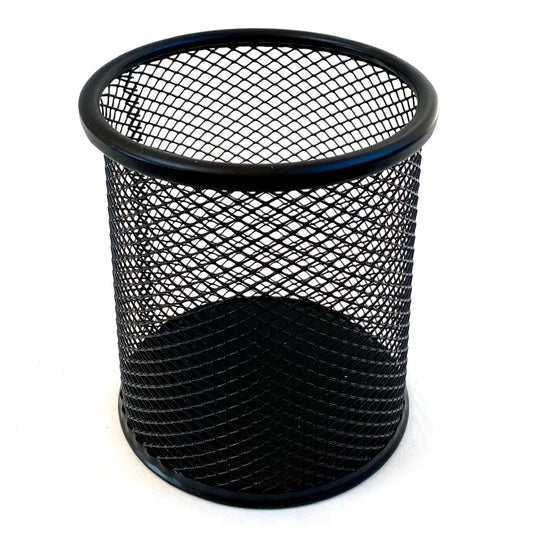 99906 MESH STEEL PEN CUP BLACK -1