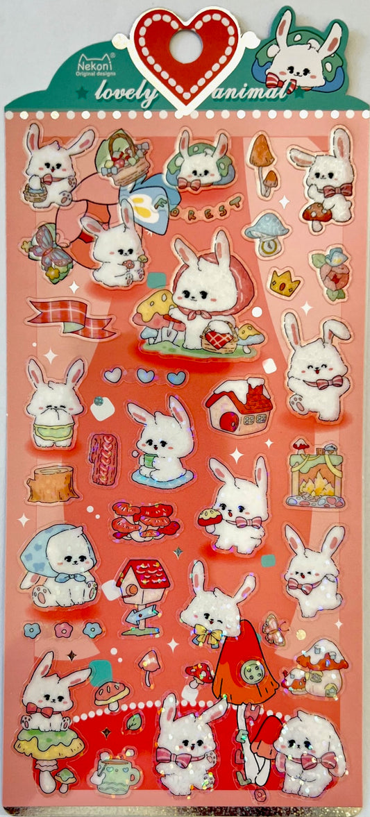 X 51015 BUNNY PICNIC STICKERS-DISCONTINUED