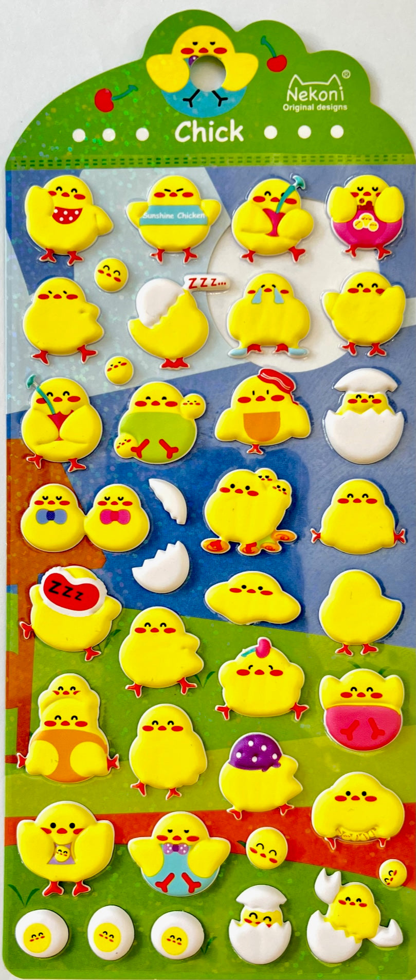 Colorful Chicks Puffy Stickers