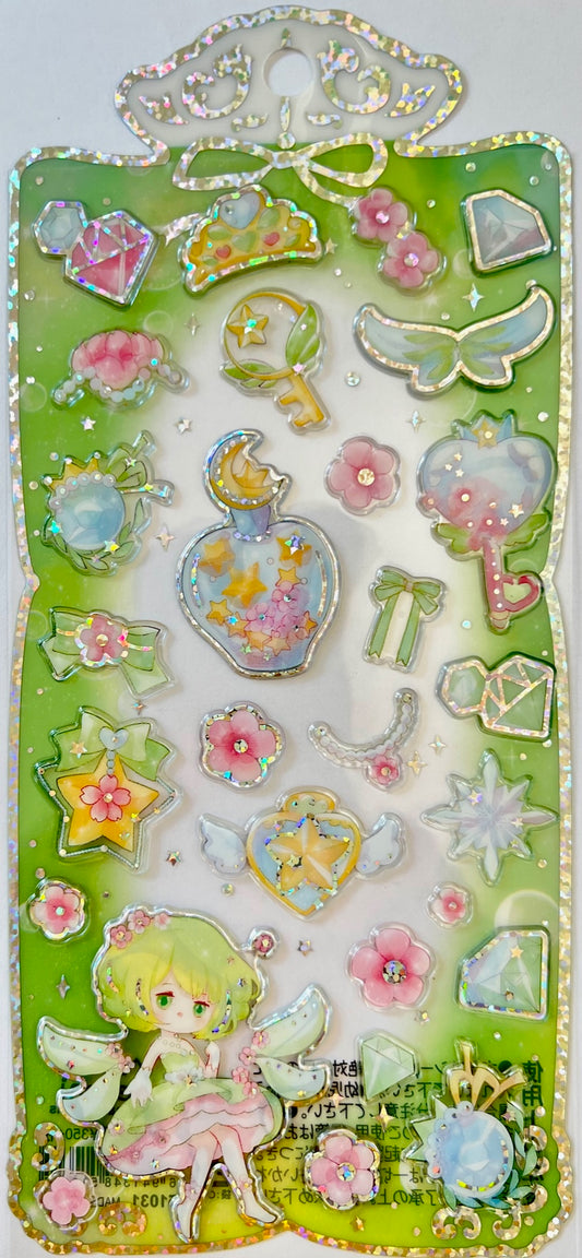 51031 GREEN SHINY PRINCESS STICKERS-10