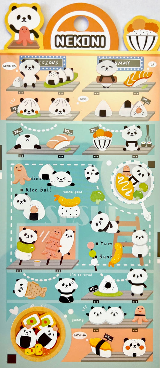 X 51078 PANDA SWEET SHOP STICKERS-DISCONTINUED