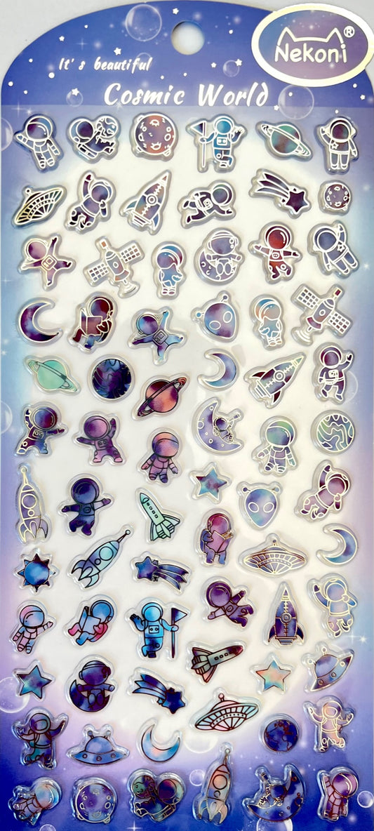X 51126 SPACE SHINY RAINBOW STICKERS-DISCONTINUED