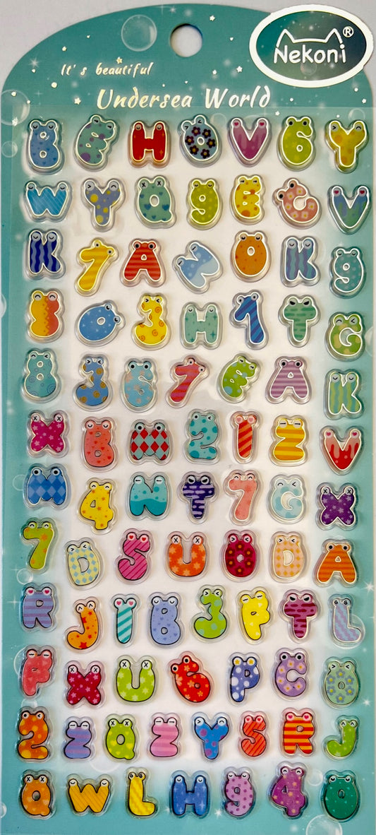 51127 LETTERS AND NUMBERS SHINY RAINBOW STICKERS-10