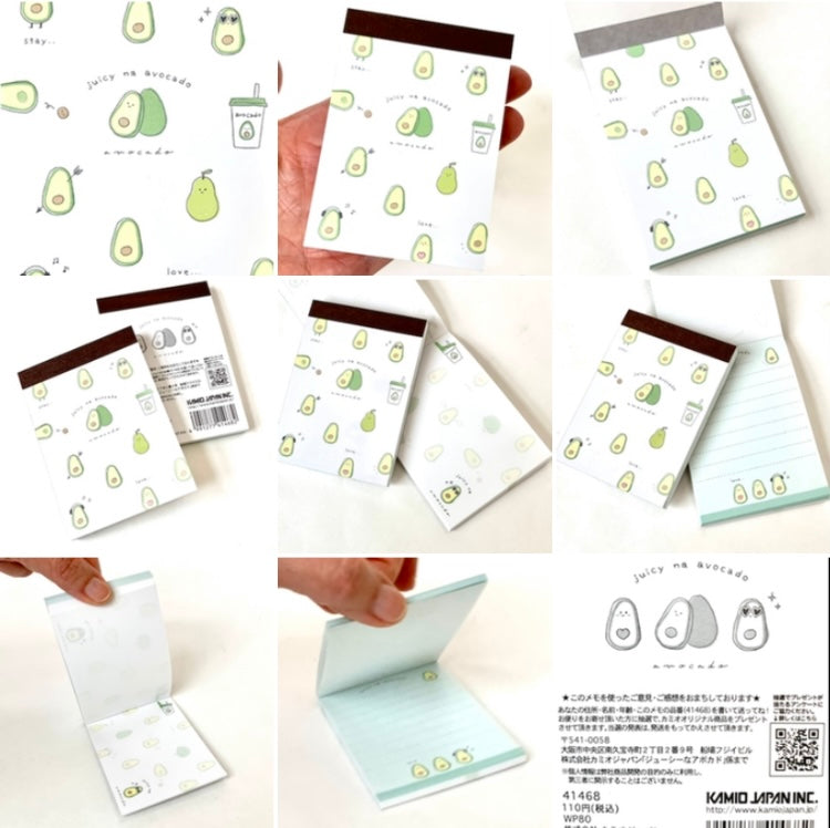 X 41468 Kamio Juicy Avocado Mini Notepad-DISCONTINUED